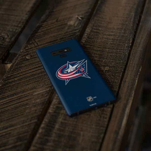 NHL Columbus Blue Jackets Distressed Galaxy Note 9 Skin