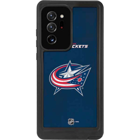 NHL Columbus Blue Jackets Distressed Galaxy Note20 Ultra 5G Waterproof Case