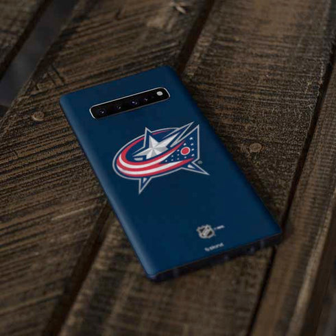 NHL Columbus Blue Jackets Distressed Galaxy S10 Skin