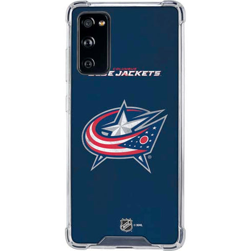 NHL Columbus Blue Jackets Distressed Galaxy S20 FE Clear Case