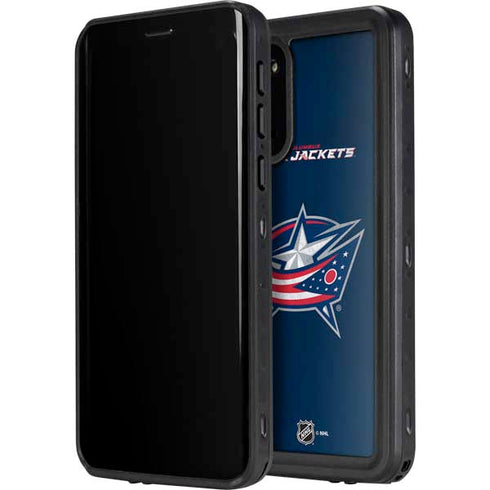 NHL Columbus Blue Jackets Distressed Galaxy S20 Plus Waterproof Case