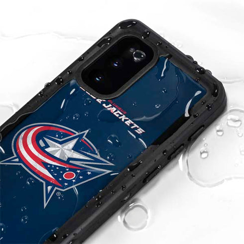 NHL Columbus Blue Jackets Distressed Galaxy S20 Waterproof Case
