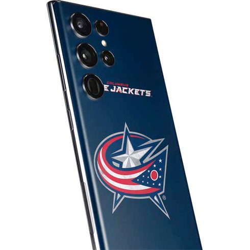 NHL Columbus Blue Jackets Distressed Galaxy S22 Ultra Skin
