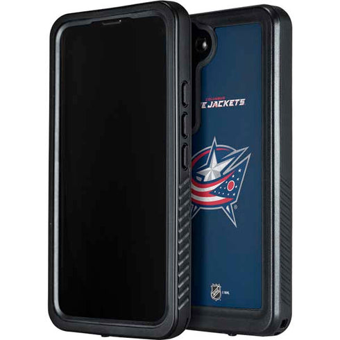 NHL Columbus Blue Jackets Distressed Galaxy S23 Plus Waterproof Case