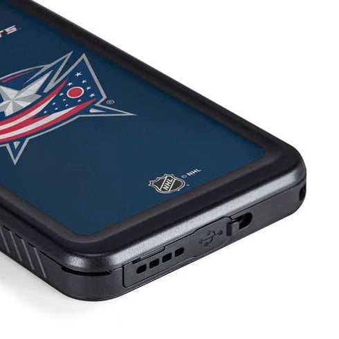 NHL Columbus Blue Jackets Distressed Galaxy S23 Waterproof Case