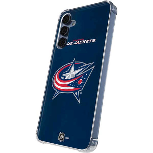 NHL Columbus Blue Jackets Distressed Galaxy S24 Clear Case