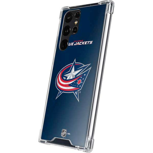 NHL Columbus Blue Jackets Distressed Galaxy S24 Ultra Clear Case