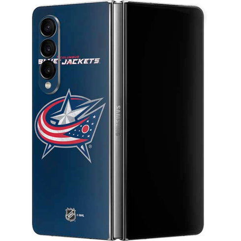 NHL Columbus Blue Jackets Distressed Galaxy Z Fold4 5G Skin