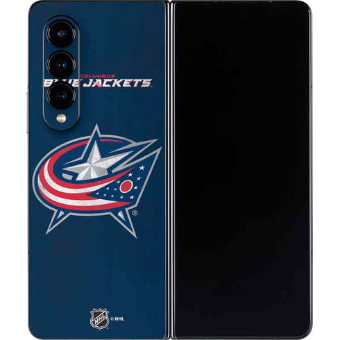 NHL Columbus Blue Jackets Distressed Galaxy Z Fold4 5G Skin