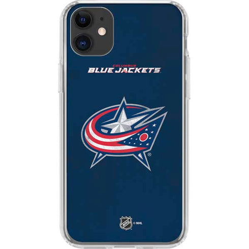NHL Columbus Blue Jackets Distressed iPhone 11 Clear Case