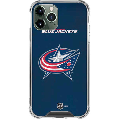 NHL Columbus Blue Jackets Distressed iPhone 11 Pro Max Clear Case