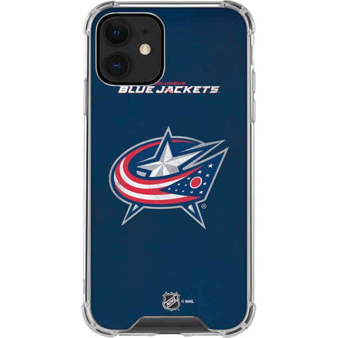 NHL Columbus Blue Jackets Distressed iPhone 12 Clear Case