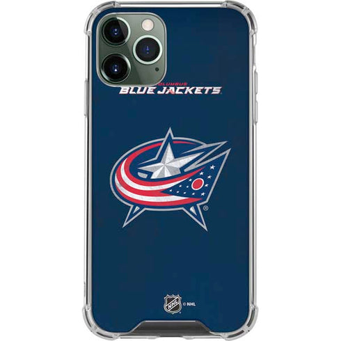NHL Columbus Blue Jackets Distressed iPhone 12 Pro Max Clear Case