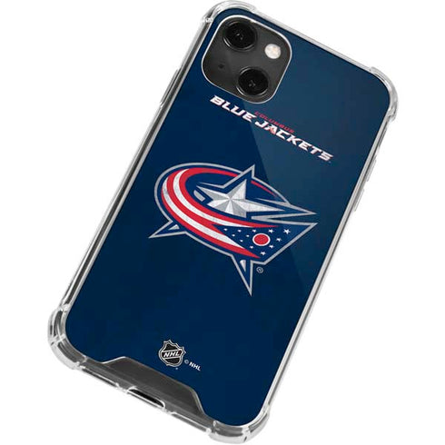 NHL Columbus Blue Jackets Distressed iPhone 13 Mini Clear Case