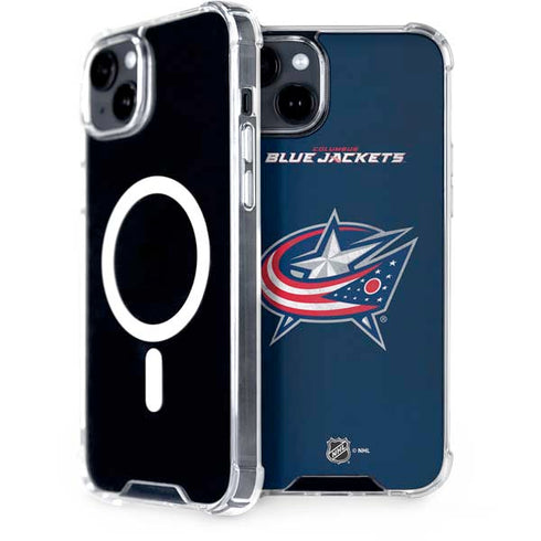 NHL Columbus Blue Jackets Distressed iPhone 15 Plus MagSafe Case