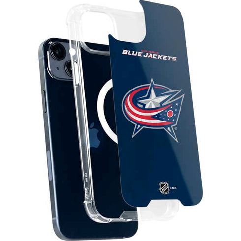 NHL Columbus Blue Jackets Distressed iPhone 15 Plus MagSafe Case