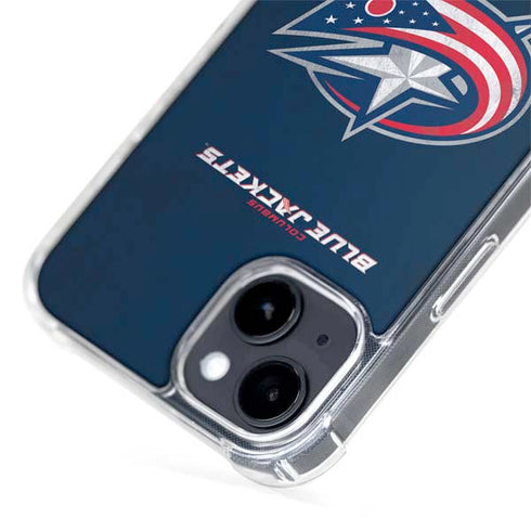 NHL Columbus Blue Jackets Distressed iPhone 15 Plus MagSafe Case
