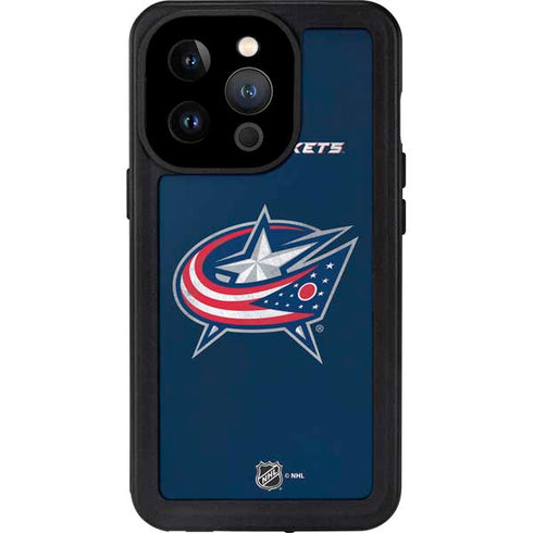 NHL Columbus Blue Jackets Distressed iPhone 14 Pro Waterproof Case