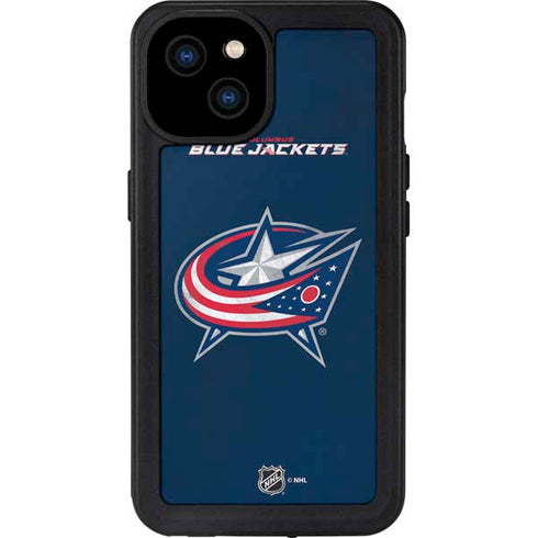 NHL Columbus Blue Jackets Distressed iPhone 15 Plus Waterproof Case