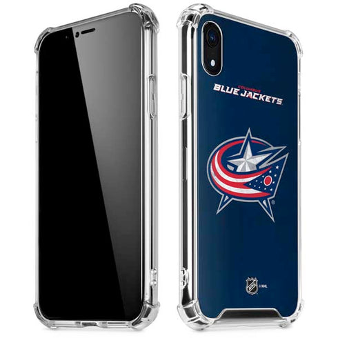 NHL Columbus Blue Jackets Distressed iPhone XR Clear Case