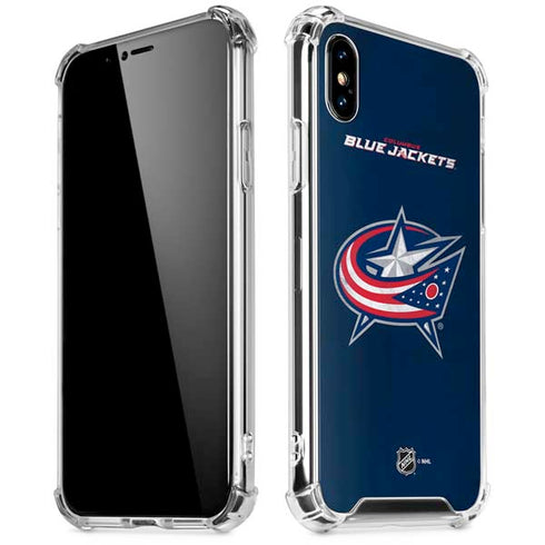 NHL Columbus Blue Jackets Distressed iPhone XS Max Clear Case