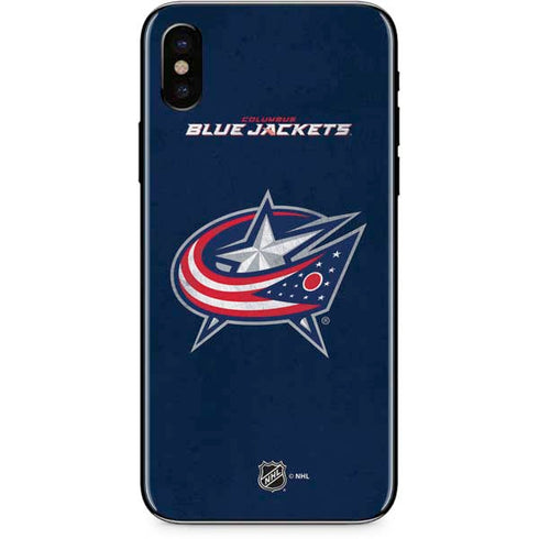 NHL Columbus Blue Jackets Distressed iPhone XS Skin