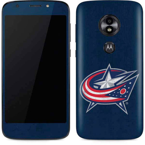 NHL Columbus Blue Jackets Distressed Moto E5 Play Skin
