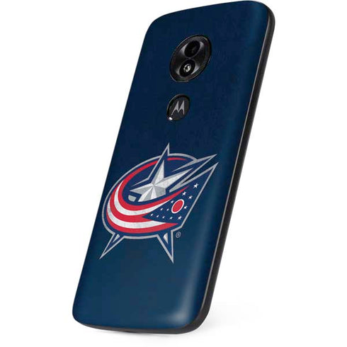 NHL Columbus Blue Jackets Distressed Moto E5 Play Skin