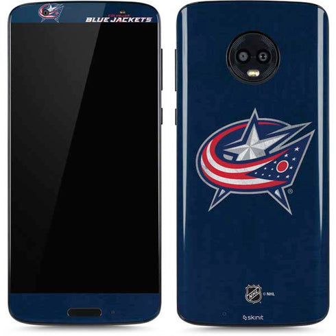 NHL Columbus Blue Jackets Distressed Moto G6 Skin