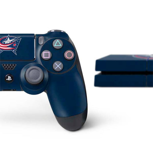 NHL Columbus Blue Jackets Distressed PS4 Console and Controller Bundle Skin