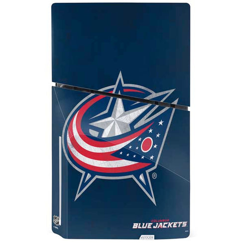 NHL Columbus Blue Jackets Distressed PS5 Slim Disk Bundle Skin