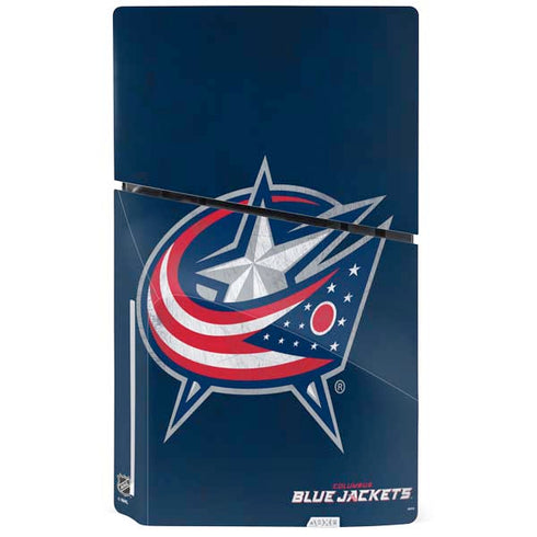 NHL Columbus Blue Jackets Distressed PS5 Slim Disk Console Skin
