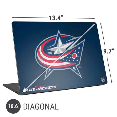 NHL Columbus Blue Jackets Distressed Universal Laptop 16.6in (13.4 x 9.7in) Skin