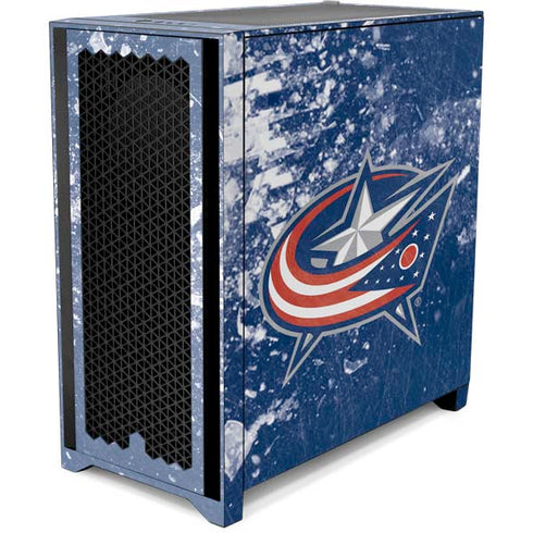 NHL Columbus Blue Jackets Frozen Corsair 4000D Tempered Glass Mid-Tower ATX Case Skin