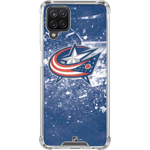 NHL Columbus Blue Jackets Frozen Galaxy A12 Clear Case