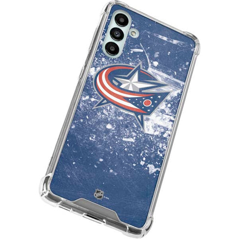 NHL Columbus Blue Jackets Frozen Galaxy A13 5G Clear Case