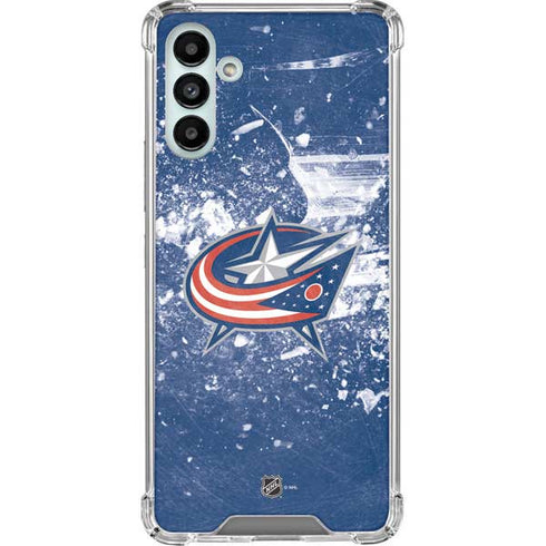 NHL Columbus Blue Jackets Frozen Galaxy A13 5G Clear Case