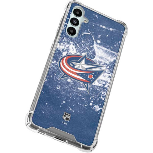NHL Columbus Blue Jackets Frozen Galaxy A15 5G Clear Case