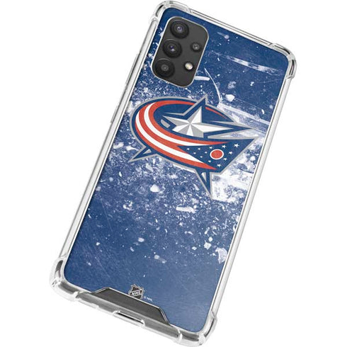 NHL Columbus Blue Jackets Frozen Galaxy A32 5G Clear Case