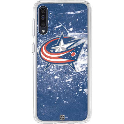 NHL Columbus Blue Jackets Frozen Galaxy A50 Clear Case