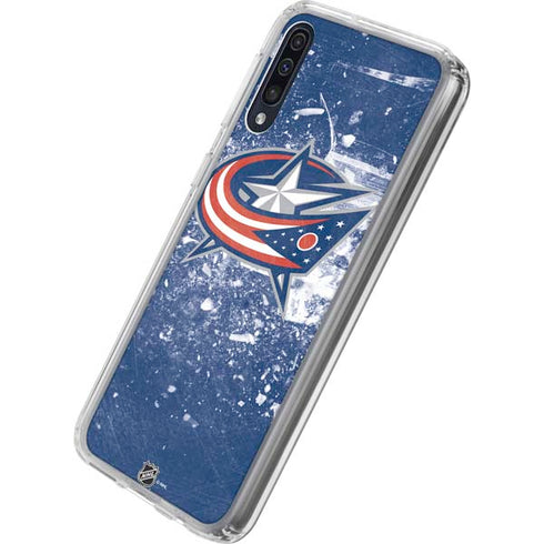 NHL Columbus Blue Jackets Frozen Galaxy A50 Clear Case
