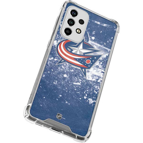 NHL Columbus Blue Jackets Frozen Galaxy A53 5G Clear Case