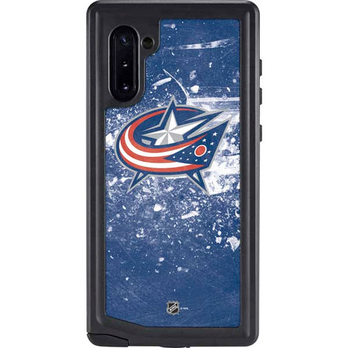 NHL Columbus Blue Jackets Frozen Galaxy Note 10 Waterproof Case
