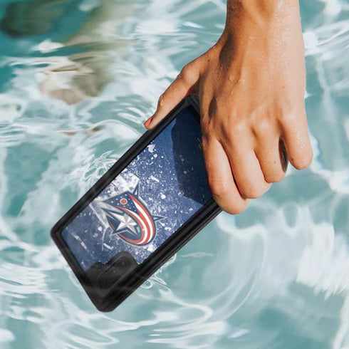 NHL Columbus Blue Jackets Frozen Galaxy Note 10 Waterproof Case
