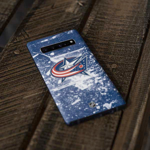 NHL Columbus Blue Jackets Frozen Galaxy S10 Plus Skin