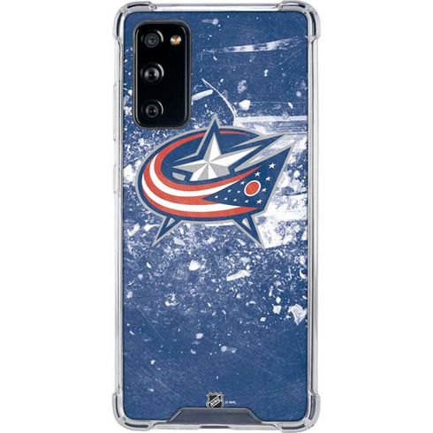 NHL Columbus Blue Jackets Frozen Galaxy S20 FE Clear Case