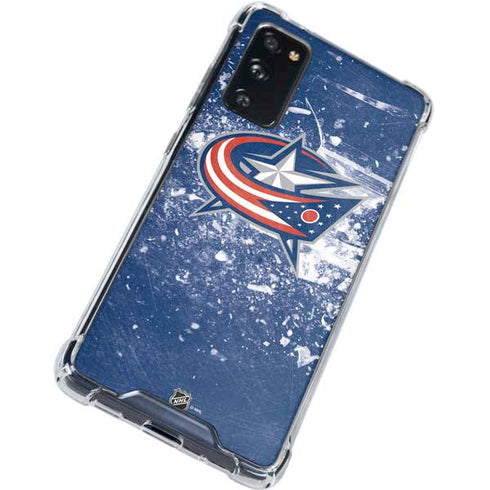 NHL Columbus Blue Jackets Frozen Galaxy S20 FE Clear Case