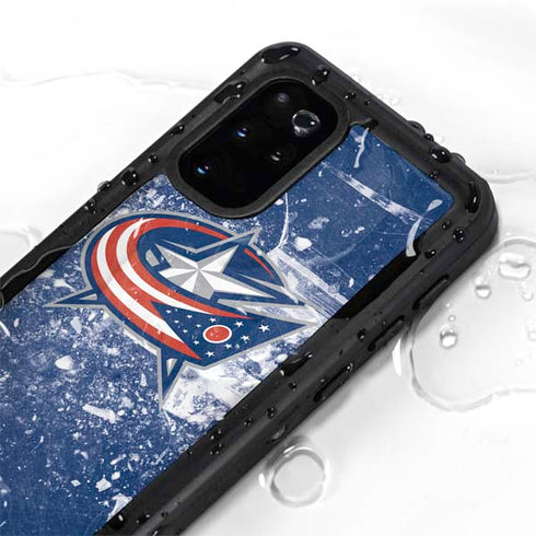 NHL Columbus Blue Jackets Frozen Galaxy S20 Plus Waterproof Case
