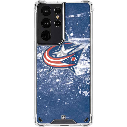 NHL Columbus Blue Jackets Frozen Galaxy S21 Ultra 5G Clear Case