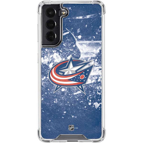 NHL Columbus Blue Jackets Frozen Galaxy S22 Clear Case